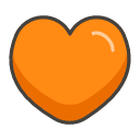 Orange Heart Element from Kawaii Emoji Set