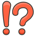 Exclamation Question Mark Element from Kawaii Emoji Set