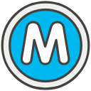 Circled M Element from Kawaii Emoji Set