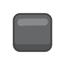 Black Medium Small Square Emoji from Kawaii Emoji Set