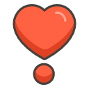 Heart Exclamation Element from Kawaii Emoji Set