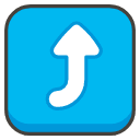 Right Arrow Curving Up Element from Kawaii Emoji Set