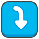 Right Arrow Curving Down Emoji from Kawaii Emoji Set