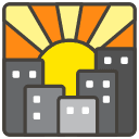 Sunset Emoji from Kawaii Emoji Set