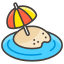 Beach With Umbrella Emoji from Kawaii Emoji Set