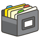 Card File Box Element from Emojis - Kawaii Set