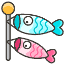 Carp Streamer Element from Emojis - Kawaii Set