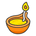 Diya Lamp Element from Emojis - Kawaii Set