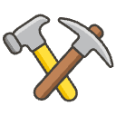 Hammer And Pick Element from Emojis - Kawaii Set