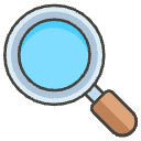 Magnifying Glass Tilted Left Element from Emojis - Kawaii Set