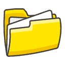Open File Folder Element from Emojis - Kawaii Set