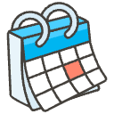 Spiral Calendar Element from Emojis - Kawaii Set
