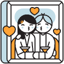 Couple Dating Illustration from Porto Duotone Set