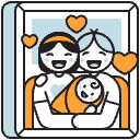 Couple With Baby Illustration from Porto Duotone Set