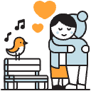 People Hugging Illustration from Porto Duotone Set