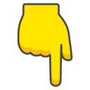 Backhand Index Pointing Down Element from Emojis - Kawaii Set