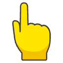 Backhand Index Pointing Up Element from Emojis - Kawaii Set