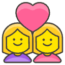 Couple With Heart Woman Woman Element from Emojis - Kawaii Set