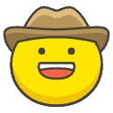 Cowboy Hat Face Element from Emojis - Kawaii Set