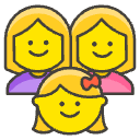 Family Woman Woman Girl Element from Emojis - Kawaii Set