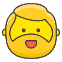 Man Beard Element from Emojis - Kawaii Set