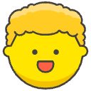 Man Curly Hair Element from Emojis - Kawaii Set