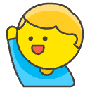 Man Raising Hand Element from Emojis - Kawaii Set