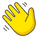 Waving Hand Element from Emojis - Kawaii Set