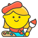 Woman Artist Element from Emojis - Kawaii Set