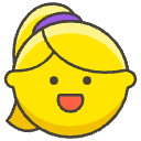 Woman Blond Hair Element from Emojis - Kawaii Set