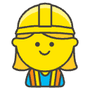 Woman Construction Worker Element from Emojis - Kawaii Set