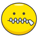 Zipper Mouth Face Element from Emojis - Kawaii Set