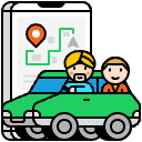 Online Ride Illustration from Porto Set