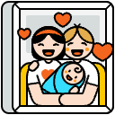 Couple With Baby Illustration from Porto Set