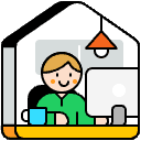 Work From Home Illustration from Porto Set