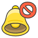Bell With Slash B Element from Emojis - Kawaii Set