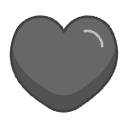Black Heart Element from Emojis - Kawaii Set