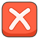 Cross Mark Button Element from Emojis - Kawaii Set