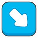 Down Right Arrow Element from Emojis - Kawaii Set