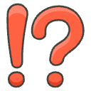 Exclamation Question Mark Element from Emojis - Kawaii Set