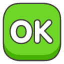 Ok Button Element from Emojis - Kawaii Set