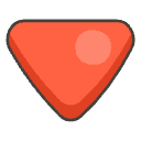 Red Triangle Pointed Down Element from Emojis - Kawaii Set