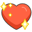Sparkling Heart Element from Emojis - Kawaii Set