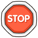 Stop Sign Element from Emojis - Kawaii Set