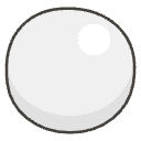White Circle Element from Emojis - Kawaii Set