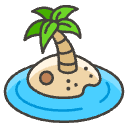 Desert Island Element from Emojis - Kawaii Set