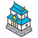 Japanese Castle A Element from Emojis - Kawaii Set