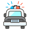 Oncoming Police Car Element from Emojis - Kawaii Set
