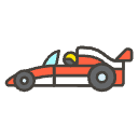 Racing Car A Element from Emojis - Kawaii Set