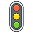 Vertical Traffic Light Element from Emojis - Kawaii Set